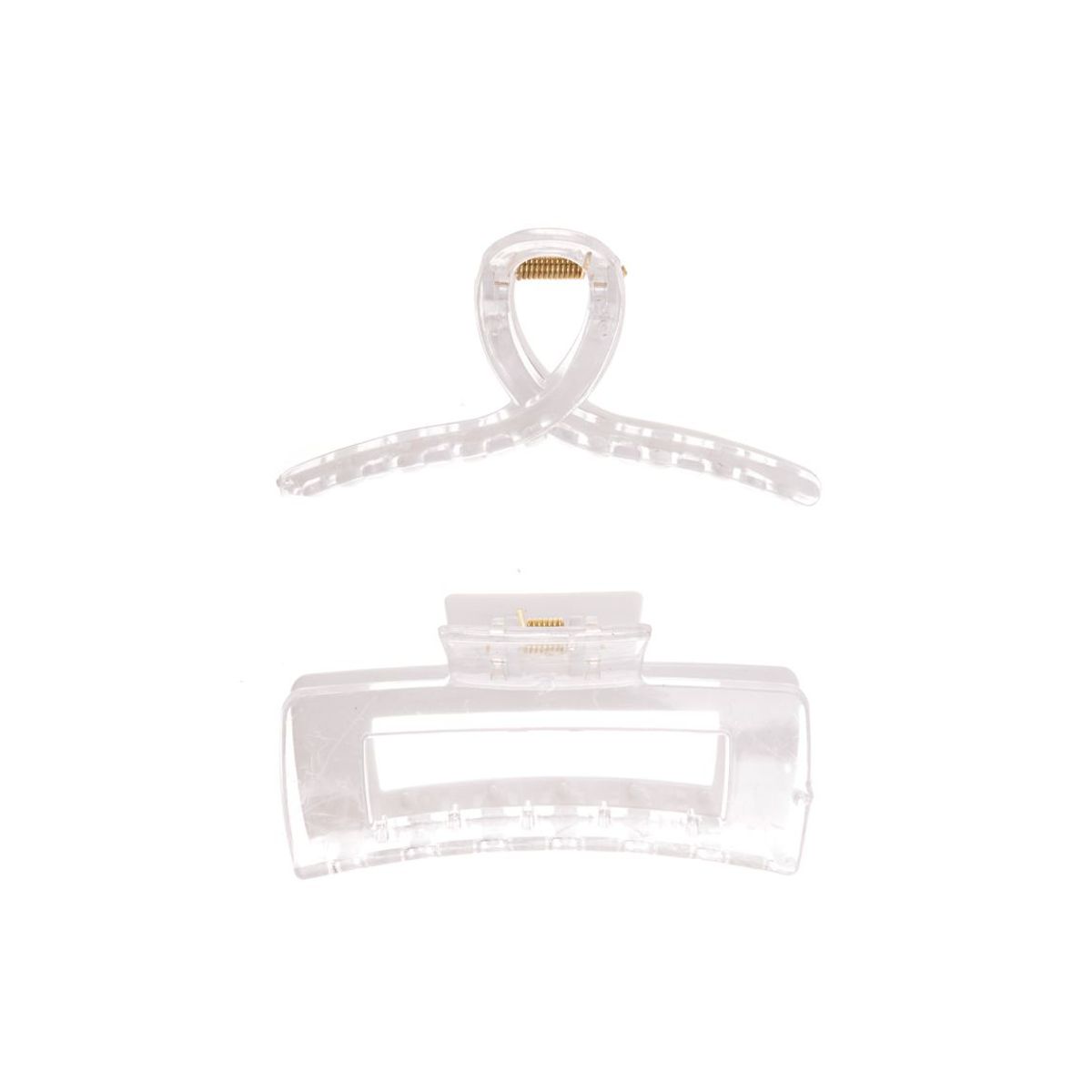 GENERICO - Tiburon Pinza  Pinches Accesorios Cabello Set 2 Unidades Color Blanco