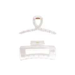 GENERICO - Tiburon Pinza Pinches Accesorios Cabello Set 2 Unidades Color Blanco