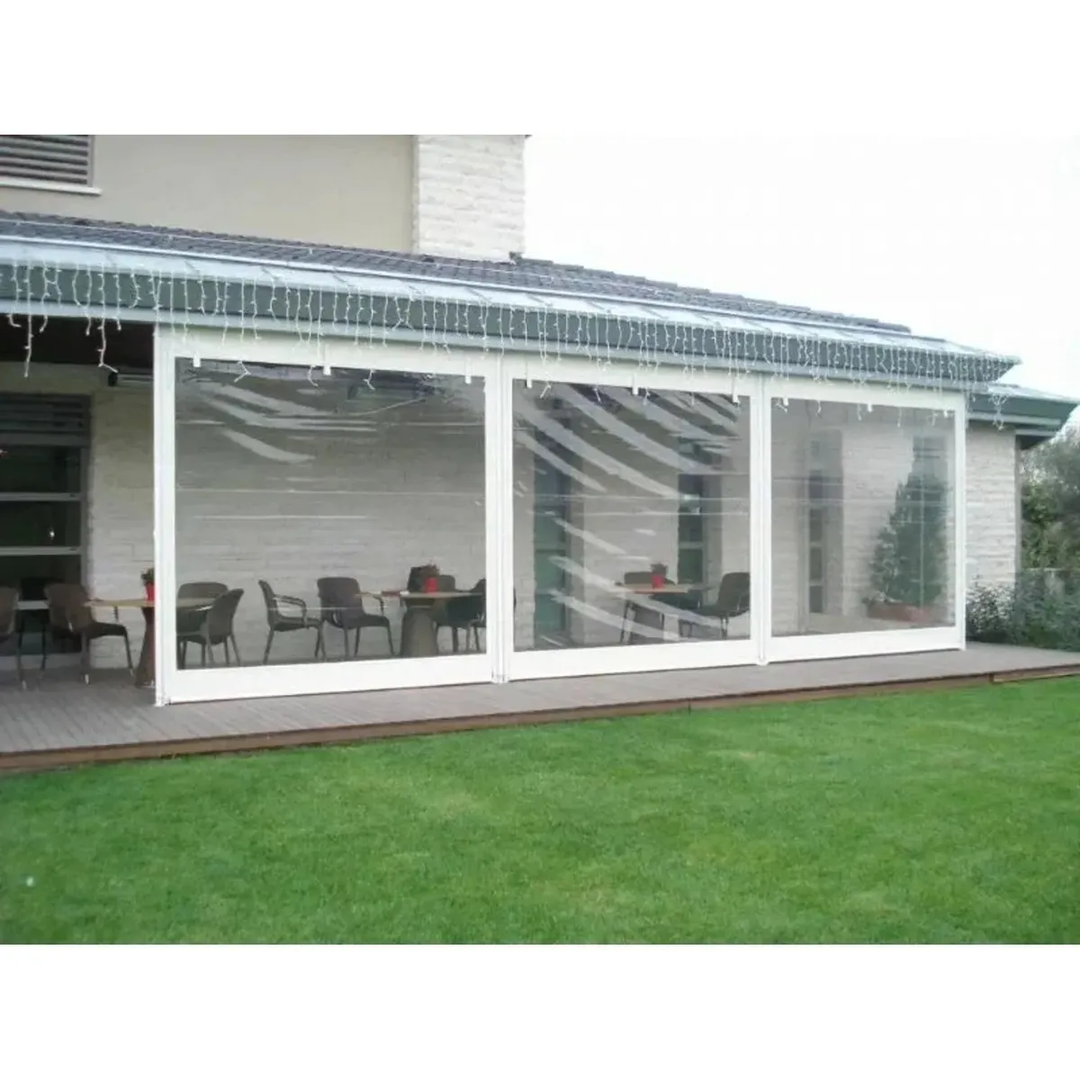 KUANGYE - Cierre Terraza De Pvc 5x232 Metros Cada Cortina Panorámica