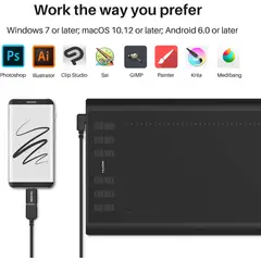 HUION - Tableta Gráfica H1060P con OTG