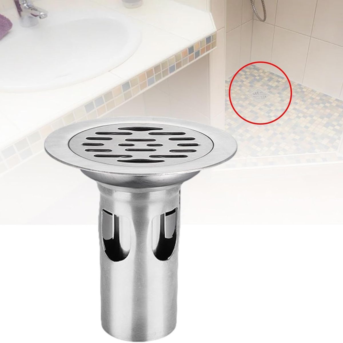 BLUEDREAMER - Stainless Steel Floor Drain 10cm Round Not Odor Quick Drainage Shower