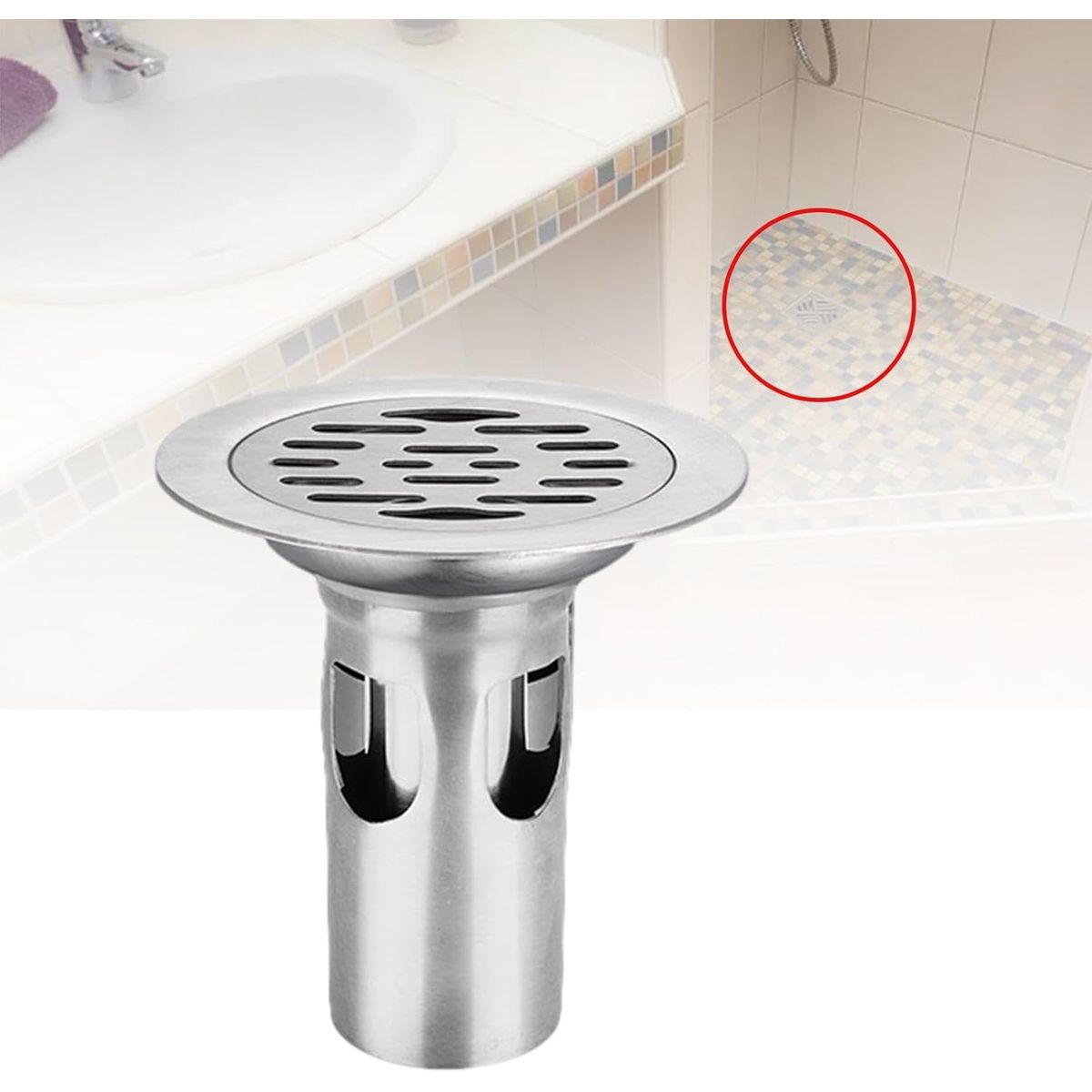 BLUEDREAMER - Stainless Steel Floor Drain 10cm Round Not Odor Quick Drainage Shower