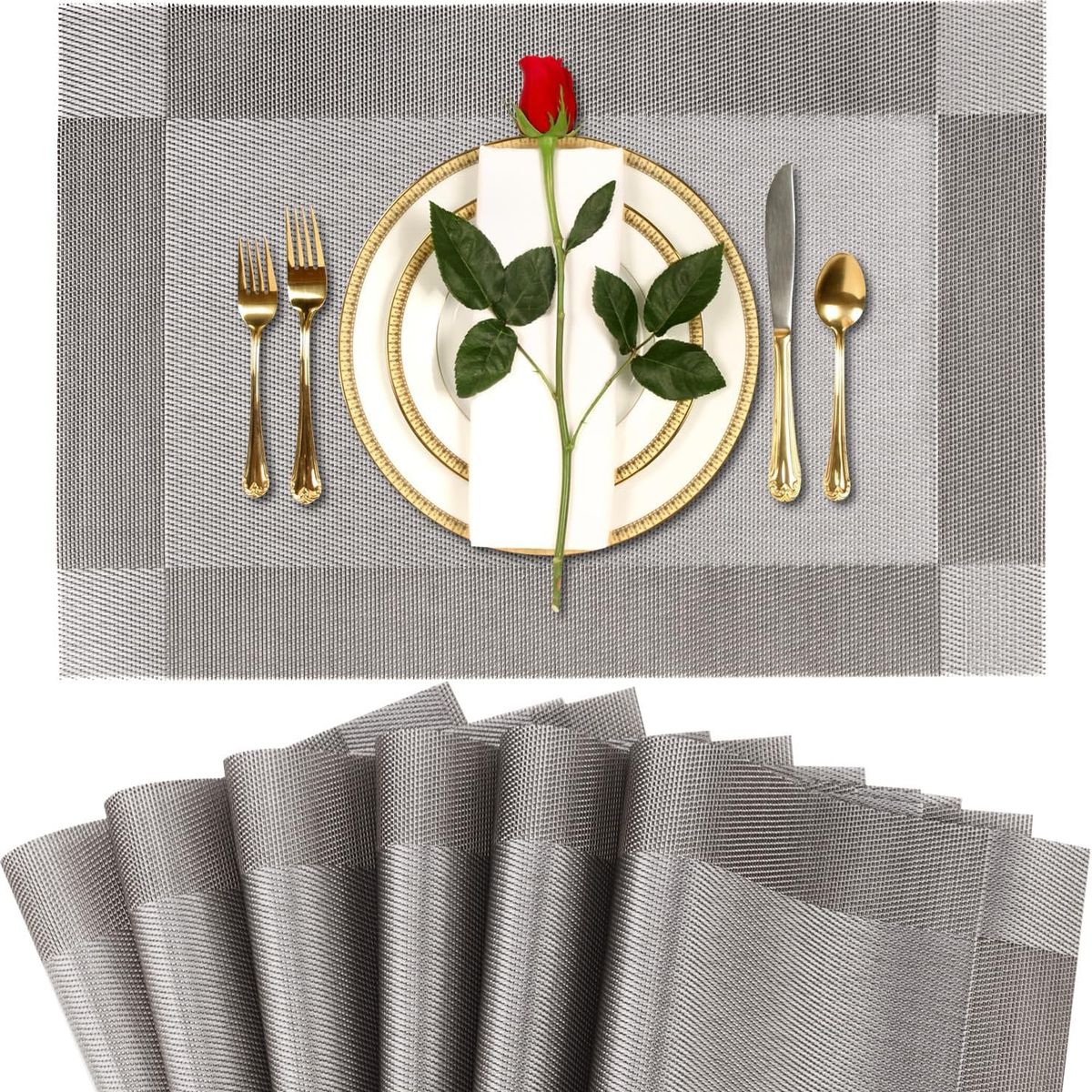 EINICIO - Juego De 10 Manteles Individuales De Pvc Para Mesas