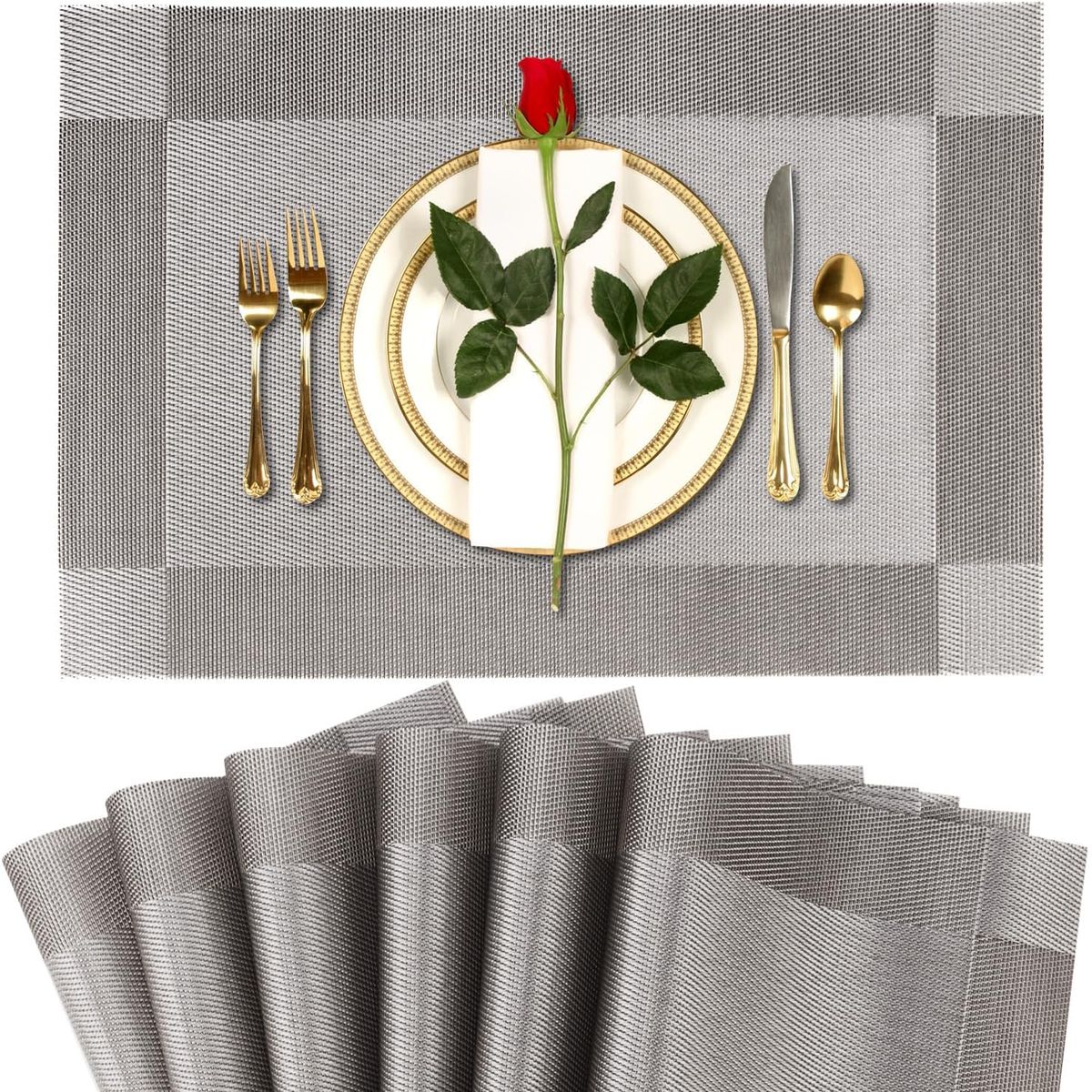 EINICIO - Juego De 10 Manteles Individuales De Pvc Para Mesas