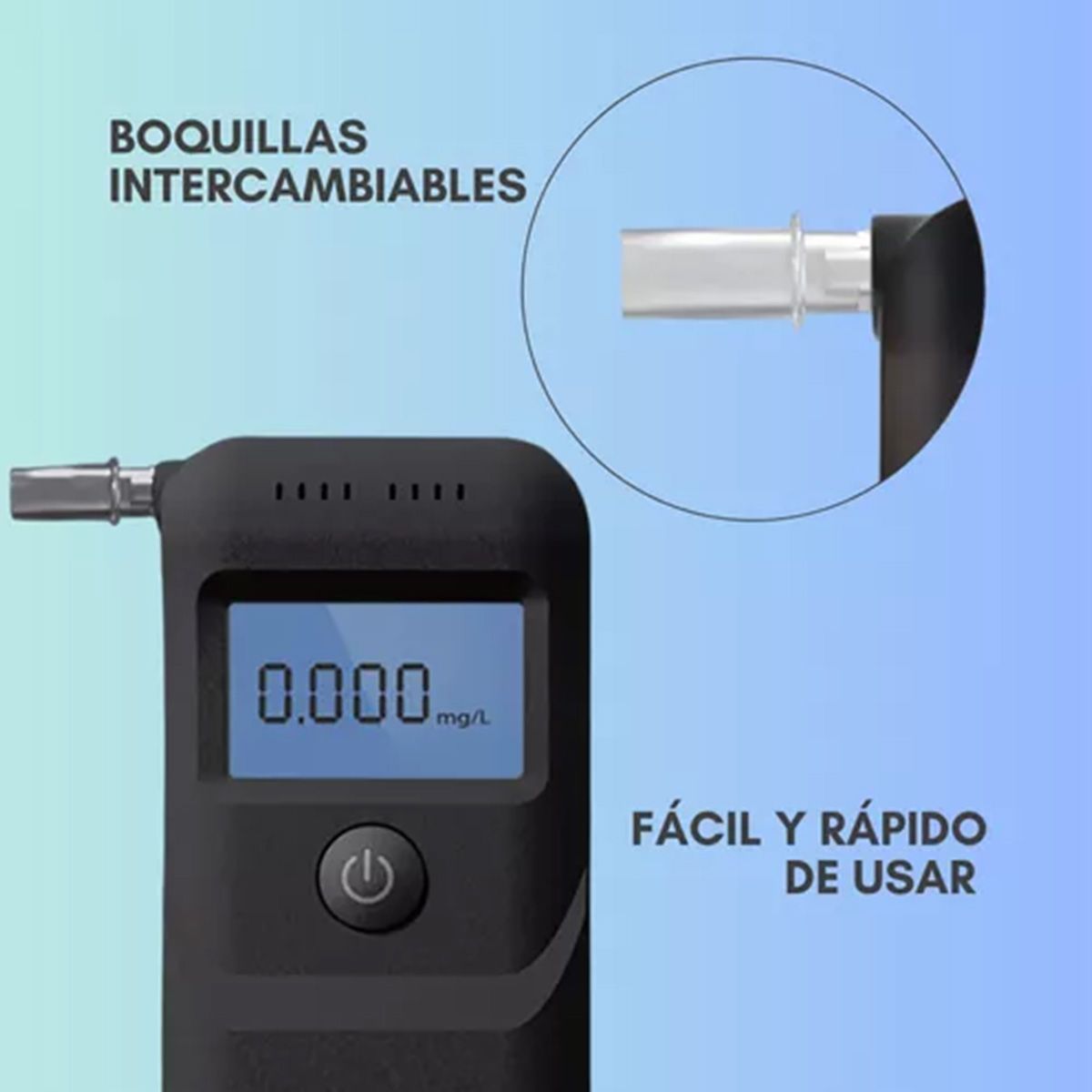 KINDA NICE - Probador De Alcohol Soplado Portátil Alcoholímetro Alcotest