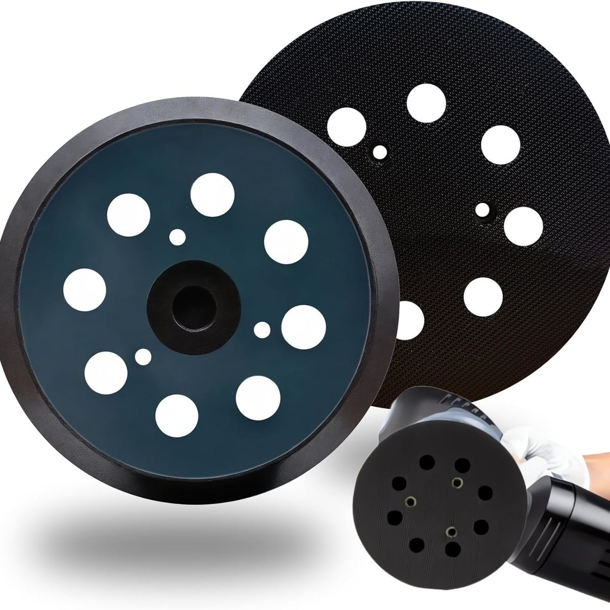 KUANGYE - 2 almohadillas repuesto para lijadora orbital de 5 pulgadas y 8 agujeros,compatible con makita