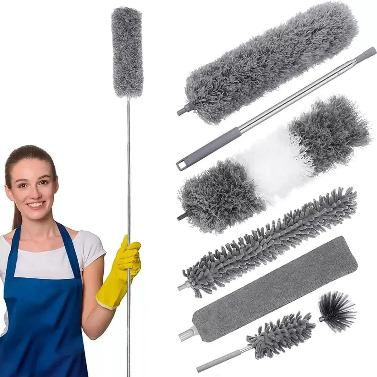 KUANGYE - Plumero Retractil Microfibra Techo Extensión Limpiador Polvo