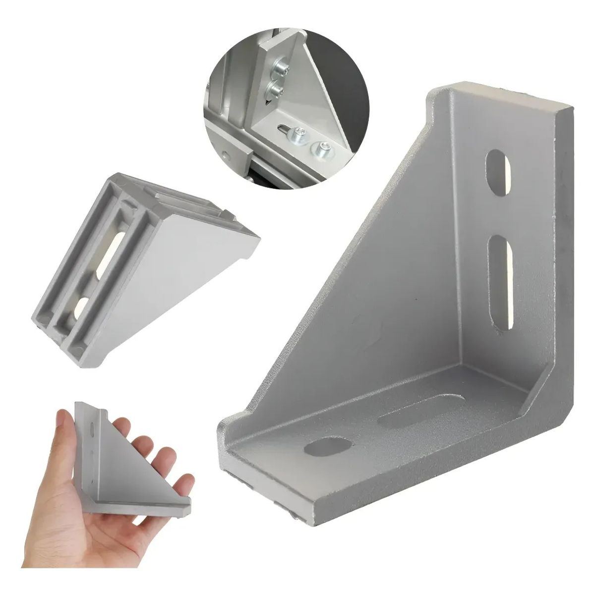 KUANGYE - Soporte Ángulo 90° Perfil Tslot 40x80  pack 2 Unds