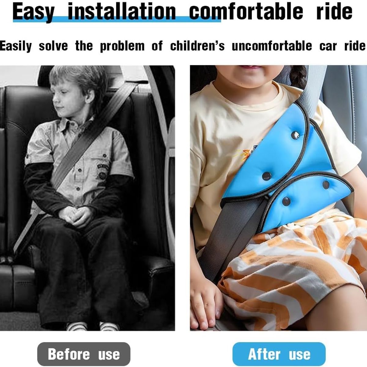 KINDA NICE - Cojín Almohadilla Para Cinturón Seguridad Niños Acolchonado