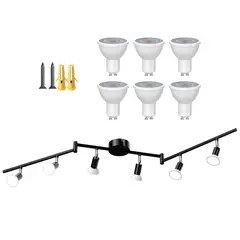 HALMAN - Lámpara Colgante GU10 6 Luces DIY Montaje Fácil Moderna