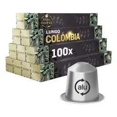 REAL COFFEE - 100 Cápsulas Compatibles Nespresso Colombia,