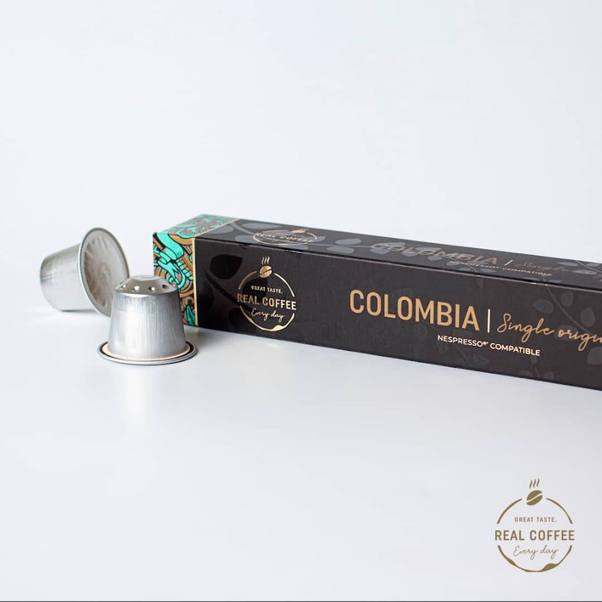 REAL COFFEE - 100 Cápsulas Compatibles Nespresso Colombia, Real Coffee