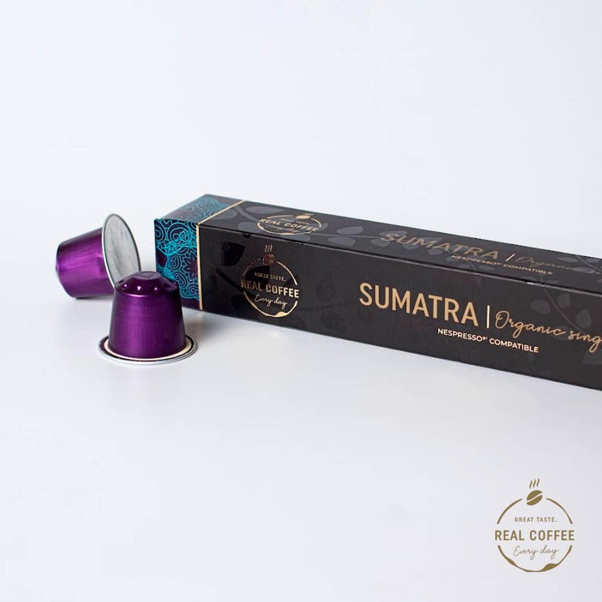REAL COFFEE - 100 Cápsulas Compatibles Nespresso Sumatra, Real Coffee