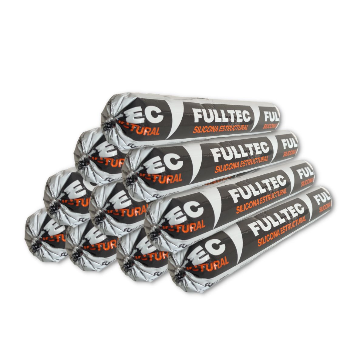 FULLTEC - 10x Silicona Estructural Fulltec Negro 600ml