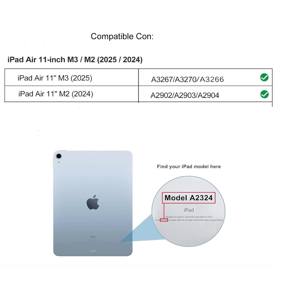 JOIGO - Funda AntiGolpe 360 Para IPad Air 11 M2/M3 Negro