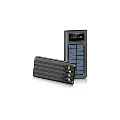 GENERICO - Cargador Portátil Solar Y Led 12000mah 3 Entradas 4 Salidas Blanco