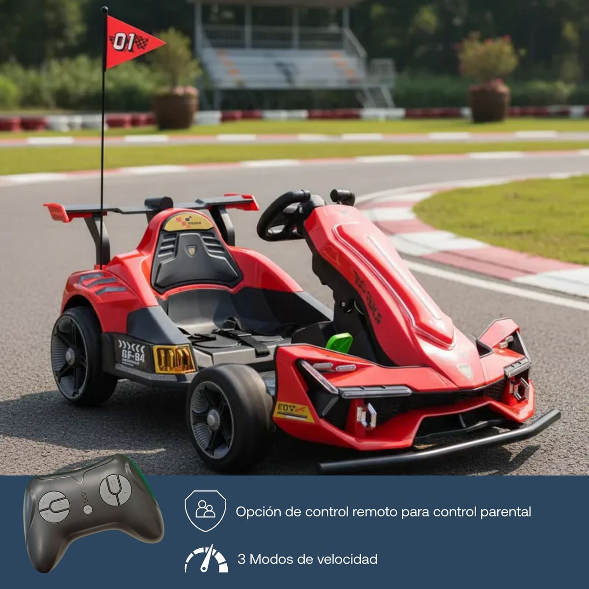 BEBESIT - Auto Eléctrico F1 Drift Full Performance Niño Niña Rojo