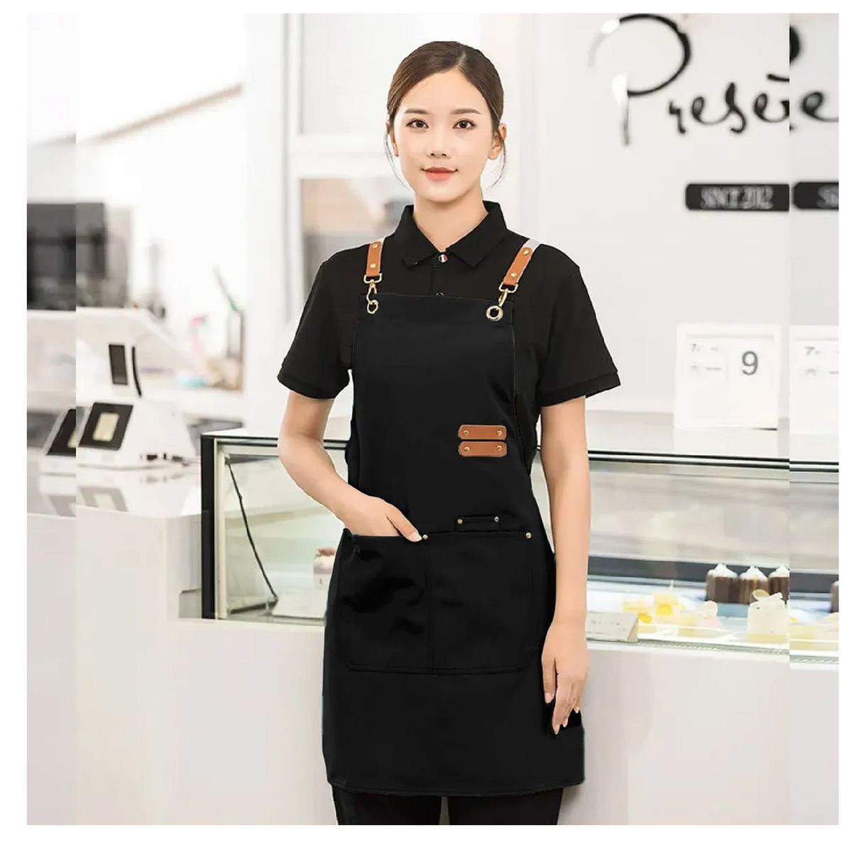 OFERTABKN - Delantal Cocina Clasica Impermeable Perchera Restaurante