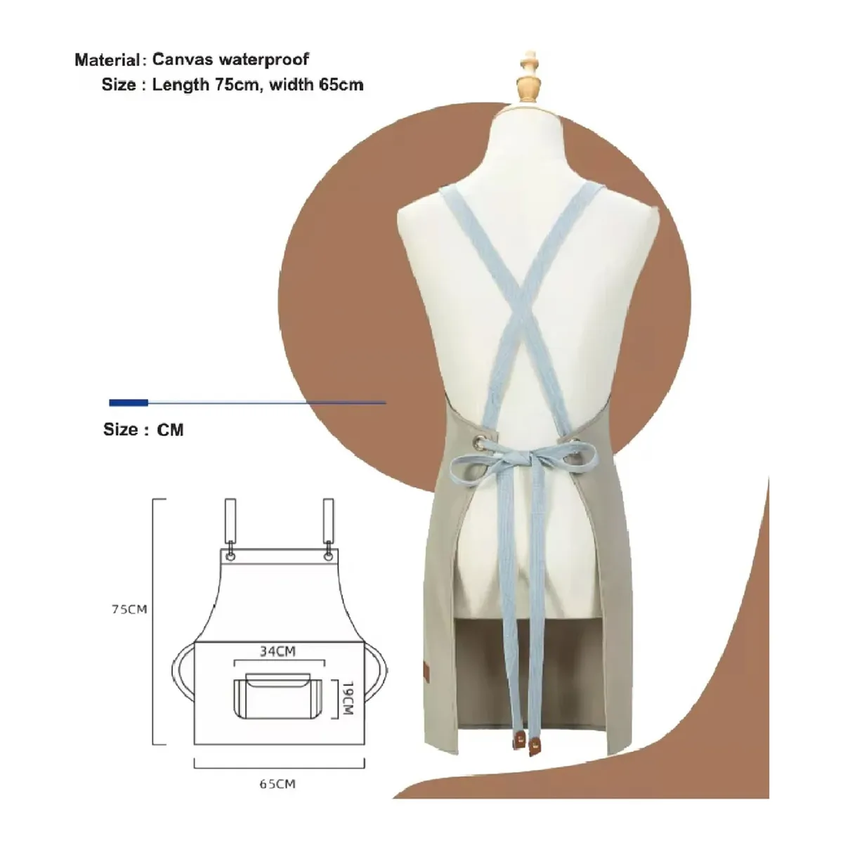 OFERTABKN - Delantal Cocina Clasica Impermeable Perchera Restaurante