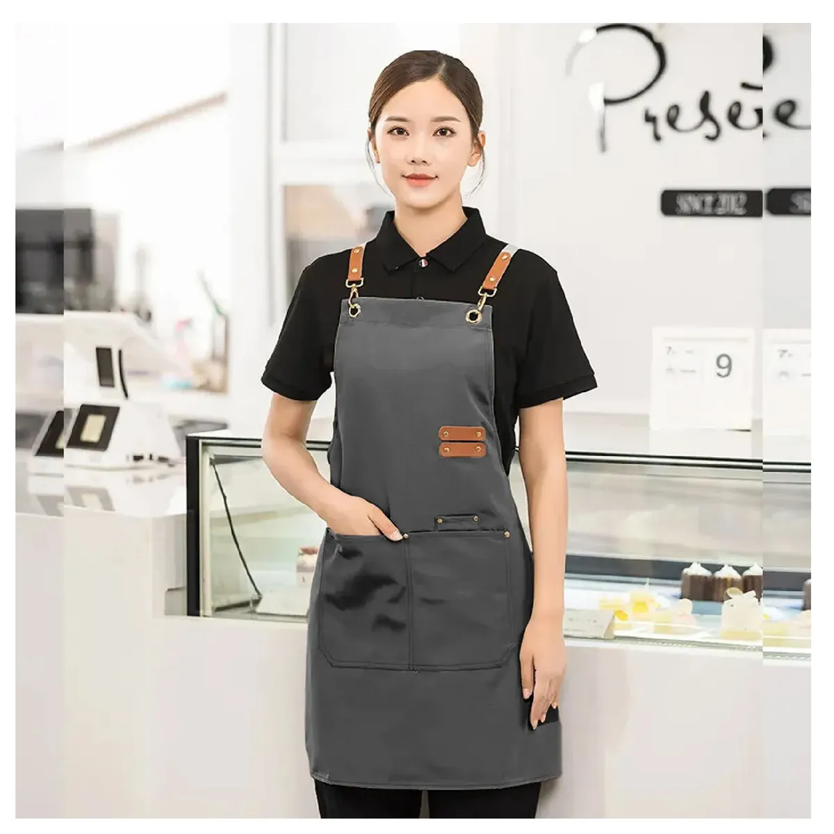 OFERTABKN - Delantal Cocina Clasica Impermeable Perchera Restaurante