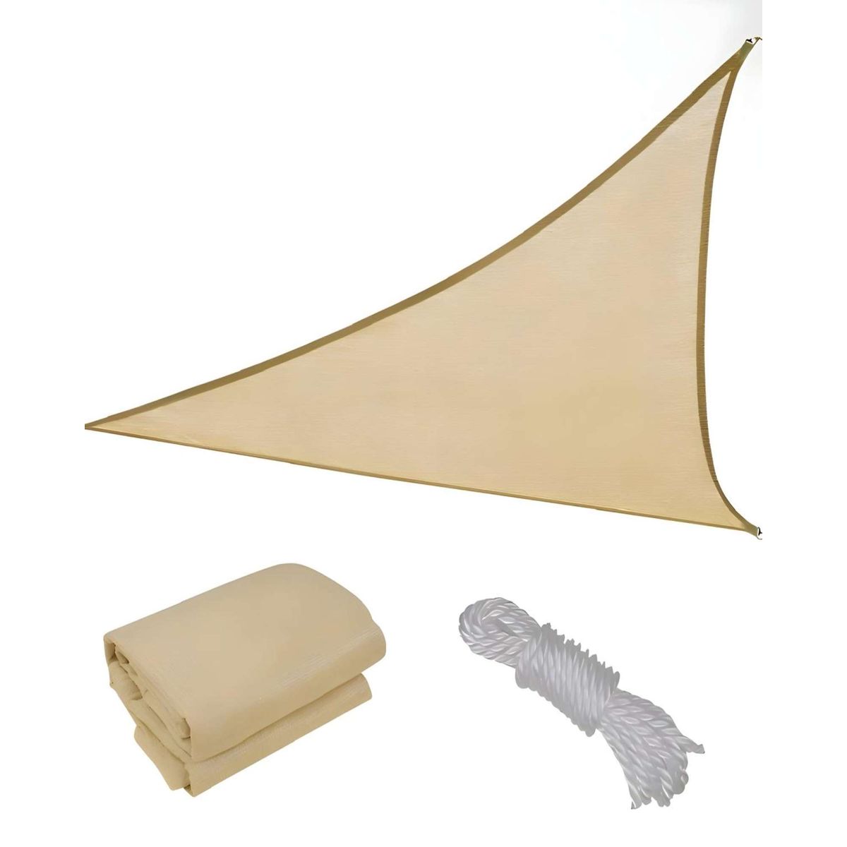 GENERICO - VELA DE SOMBRA PERMEABLE TRIANGULAR 35M - TOLDO LONA PARASOL PARA JARDÍN