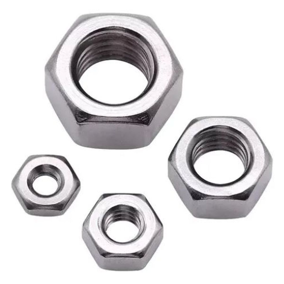 METALFER - Tuerca Hexagonal Acero Inoxidable 304 3/8 (50 Unidades)