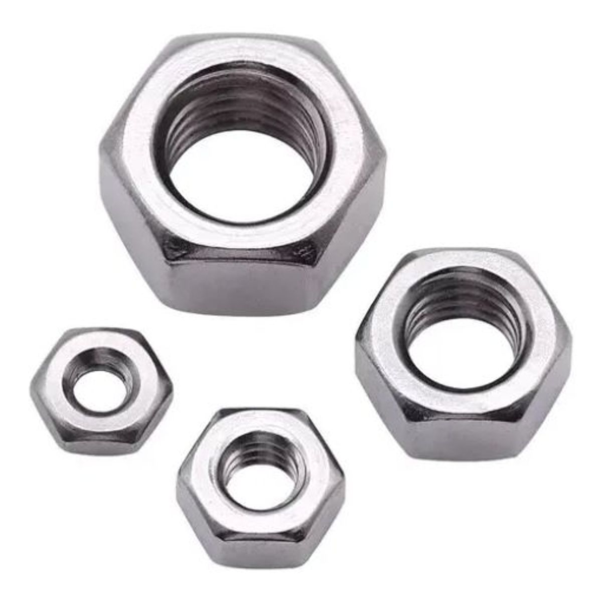 METALFER - Tuerca Hexagonal Acero Inoxidable 304 3/8 (50 Unidades)