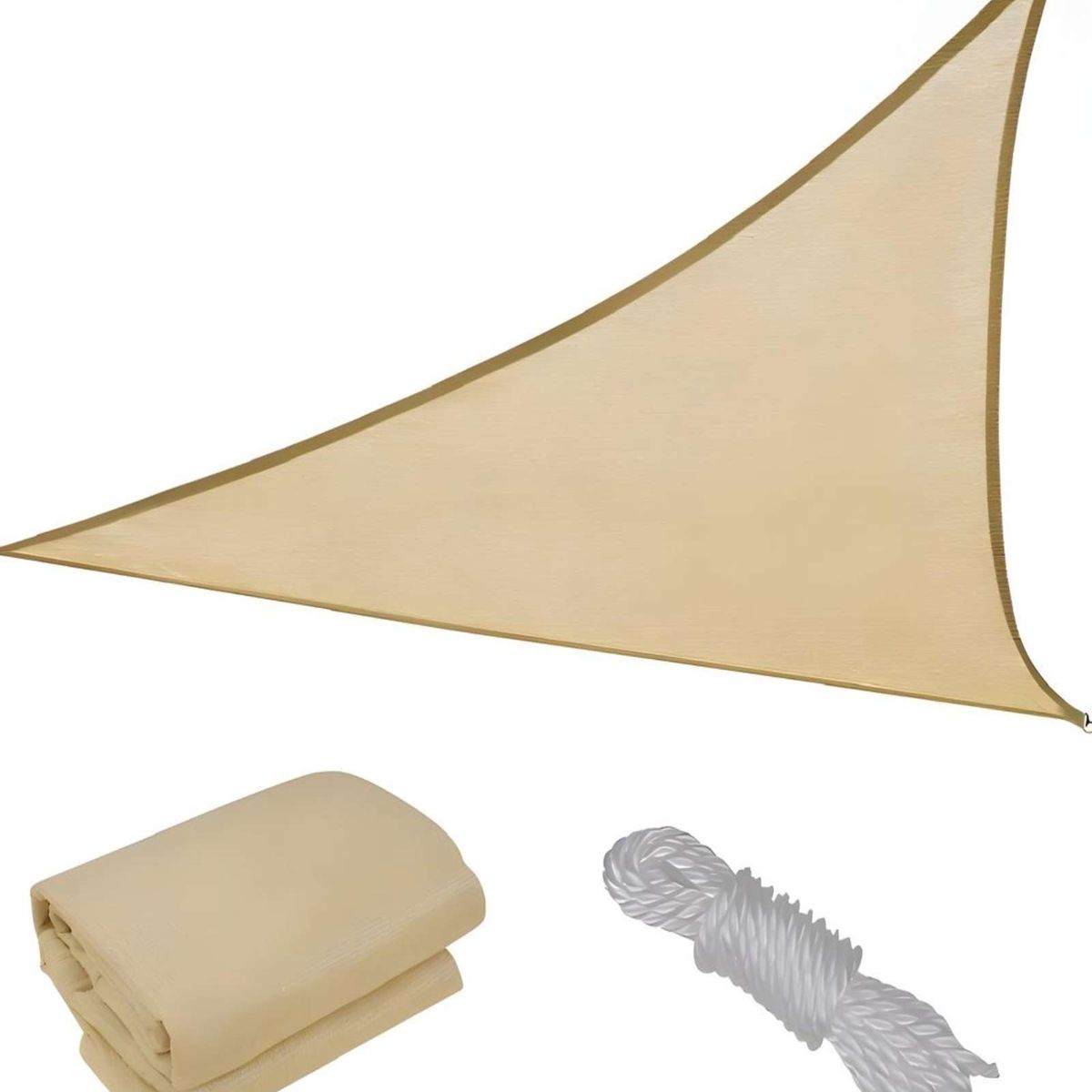 GENERICO - TOLDO DE VELA TRIANGULAR EQUILÁTERA 3.5M - LONA PERMEABLE PARA SOMBRA EXTERIOR