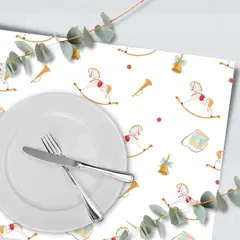 LAFANTINA - INDIVIDUALES DE PAPEL REUTILIZABLES NAVIDAD CABALLOS CARRUSEL