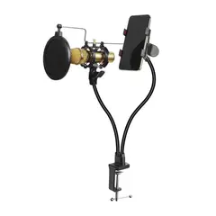 DBLUE - Soporte De Mesa Para Smartphone Y Micrófono Streaming