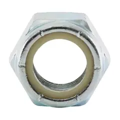 METALFER - Tuerca Hexagonal 1 /4 G2 Con Seguro Nylon Zn 100 Unidades