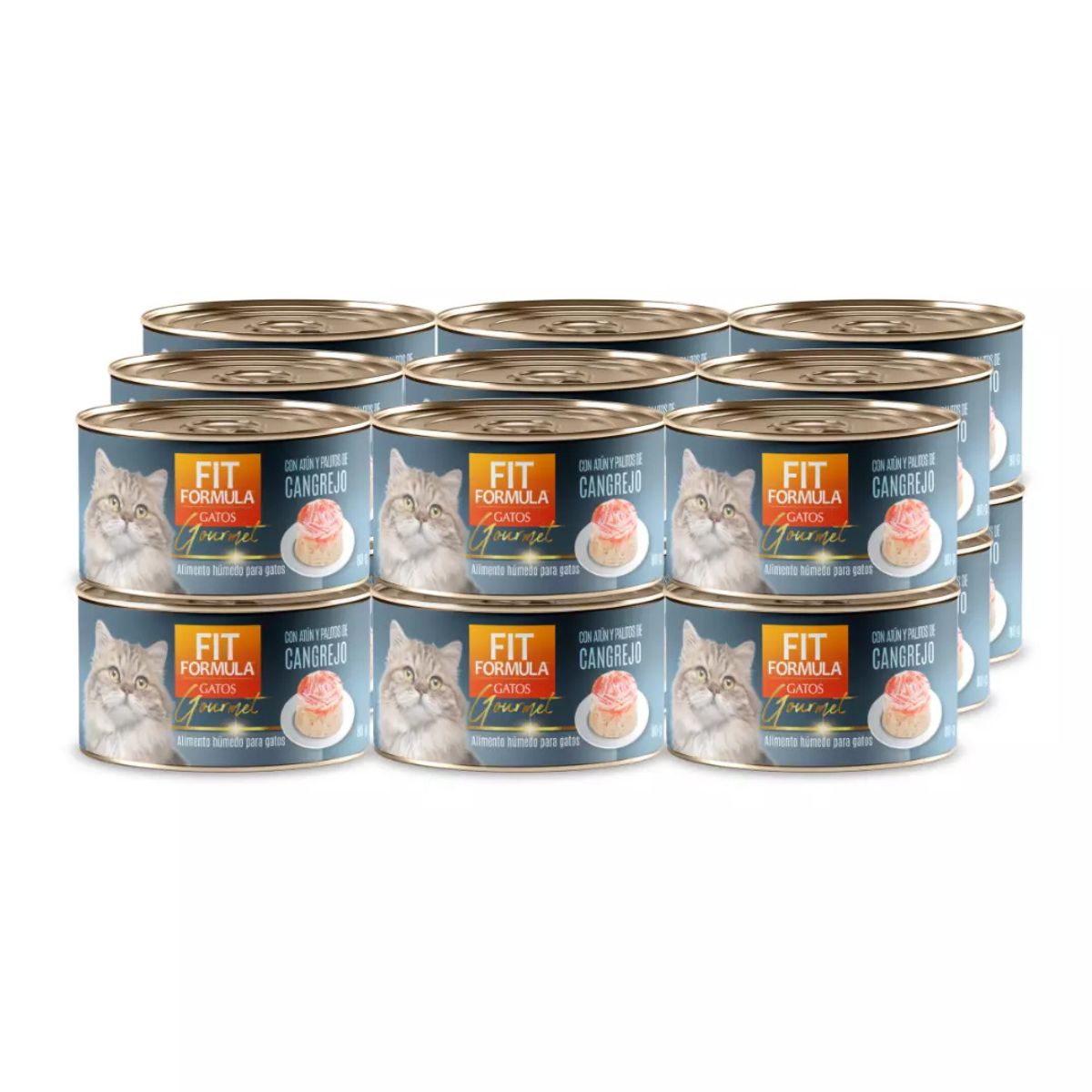 FIT FORMULA - 12x Alimento Humedo Gourmet Gatos Lomito de Atún y Palitos de Cangrejo