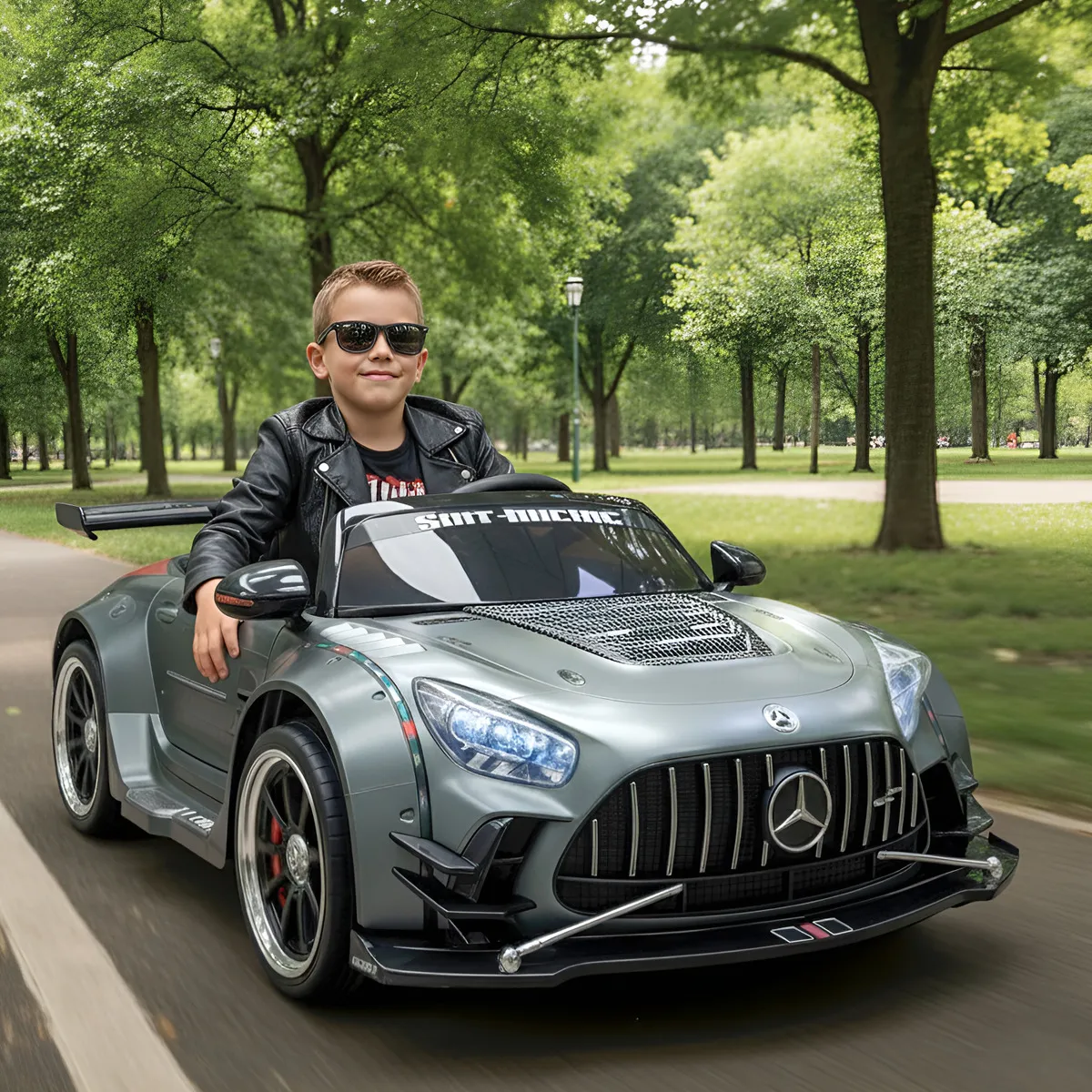 HOMEBRANDT - Auto Electrico Montable Niños Mercedes Amg Gt Batería Alta Duración