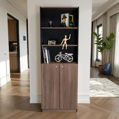 TUHOME - Estante 2 Puertas Home E4 180.6x62.8x31.4 Cm Wengue Y Milan