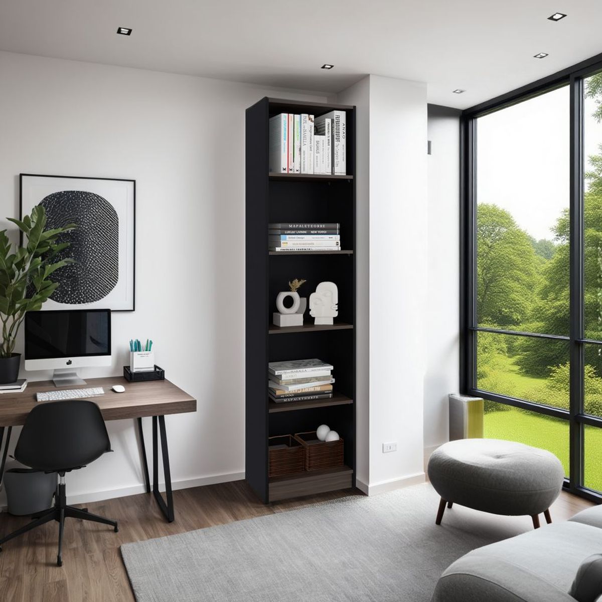 TUHOME - Estante 4 Repisas Home E2 180.6x45x29.6 Cm Wengue Y Milan