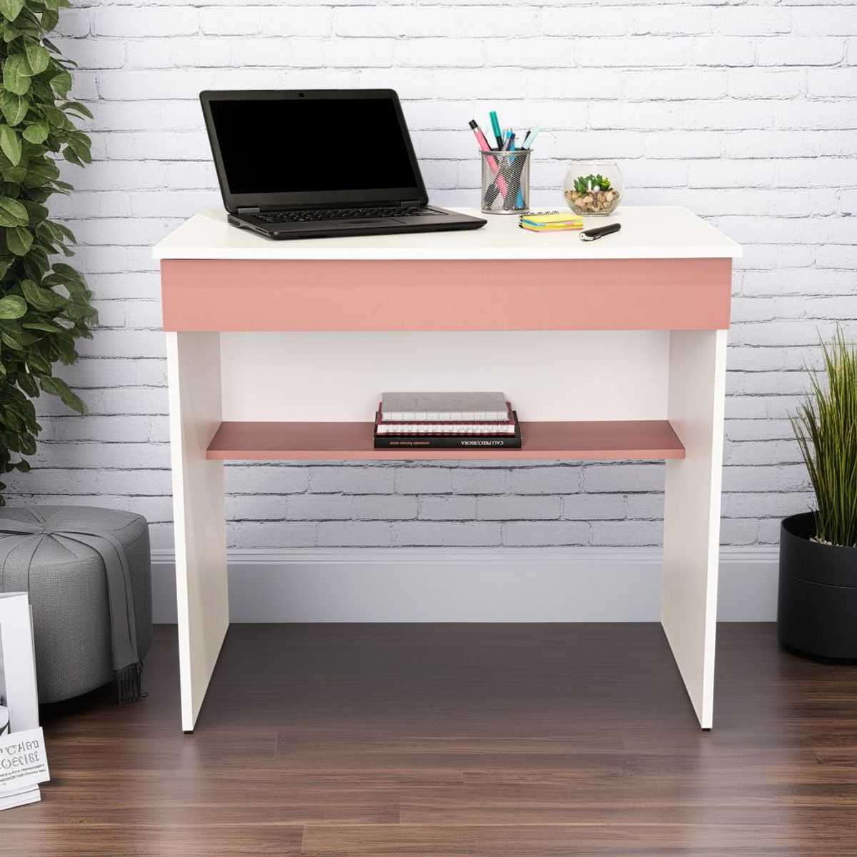 TUHOME - Estante 4 Repisas Home E2 180.6x45x29.9 Cm Wengue Y Fresno