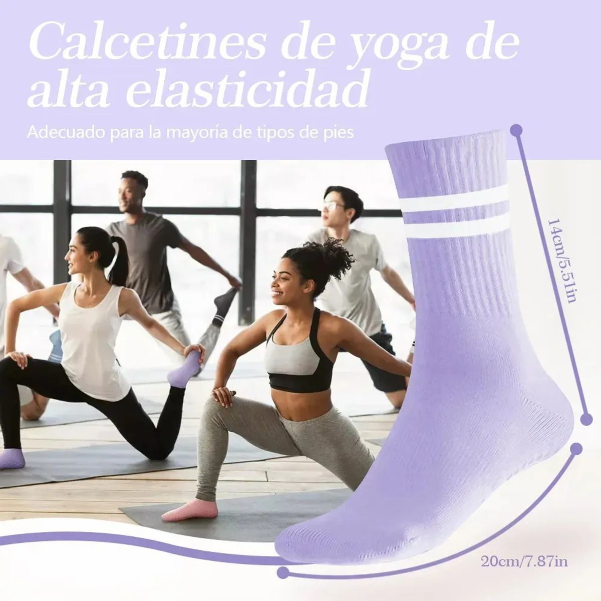 MUNDO MAGIA - 10pcs Calcetín Antideslizante Yoga Pilates Mujer Liso Único