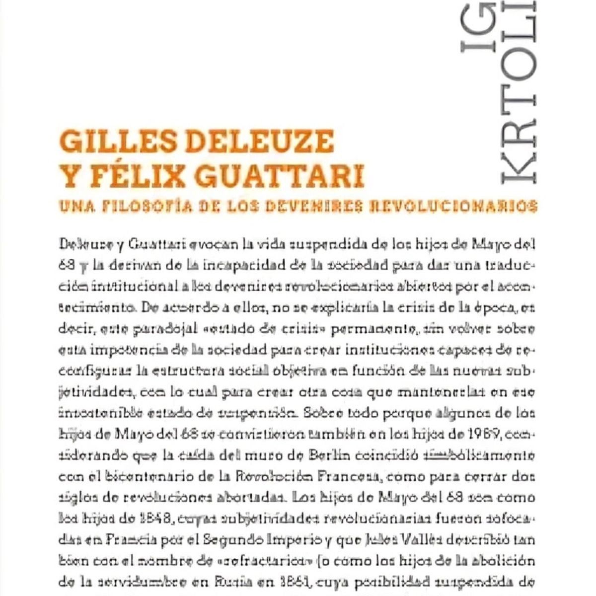 TOP10BOOKS - LIBRO Gilles Deleuze Y Félix Guattari. Una Filosofía De Los Devenires
