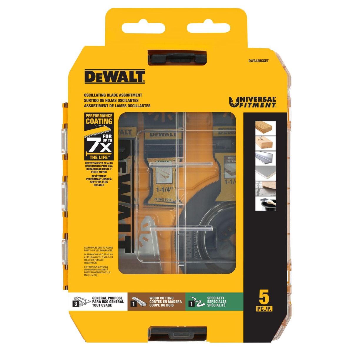 DEWALT - Set 5 piezas oscilante multiuso Dewalt DWA425GSET