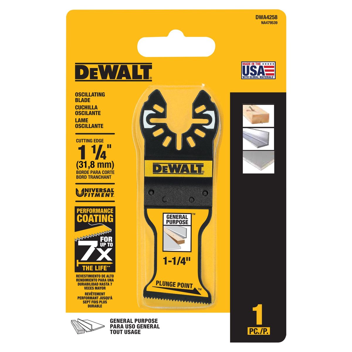 DEWALT - Cuchilla Oscilante Plungepoint 1-14 Dewalt DWA4258