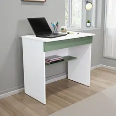 TUHOME - Escritorio 1 Cajon Ohio 73x80x49.8 Cm Blanco Y Agave