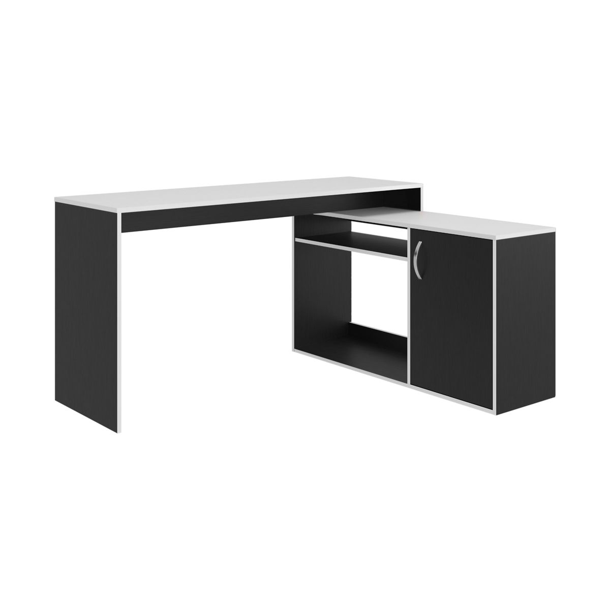 TUHOME - Escritorio Gamer 1 Puerta Axis 80x150x116.5 Cm Wengue Y Blanco