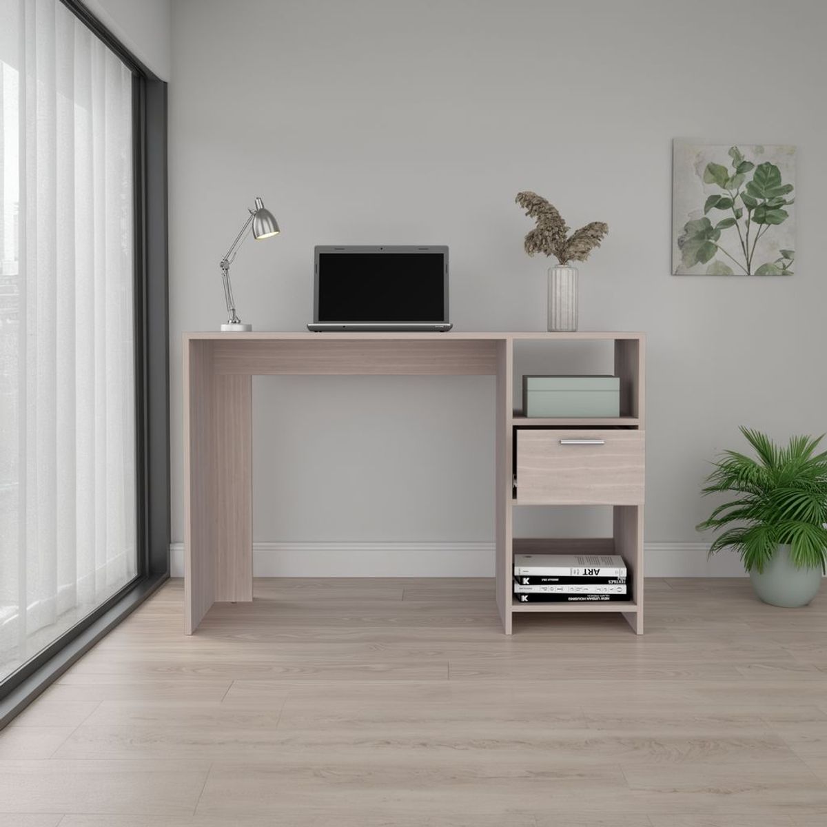 TUHOME - Escritorio Atlanter 815x120x46 Cm Rovere Y Blanco
