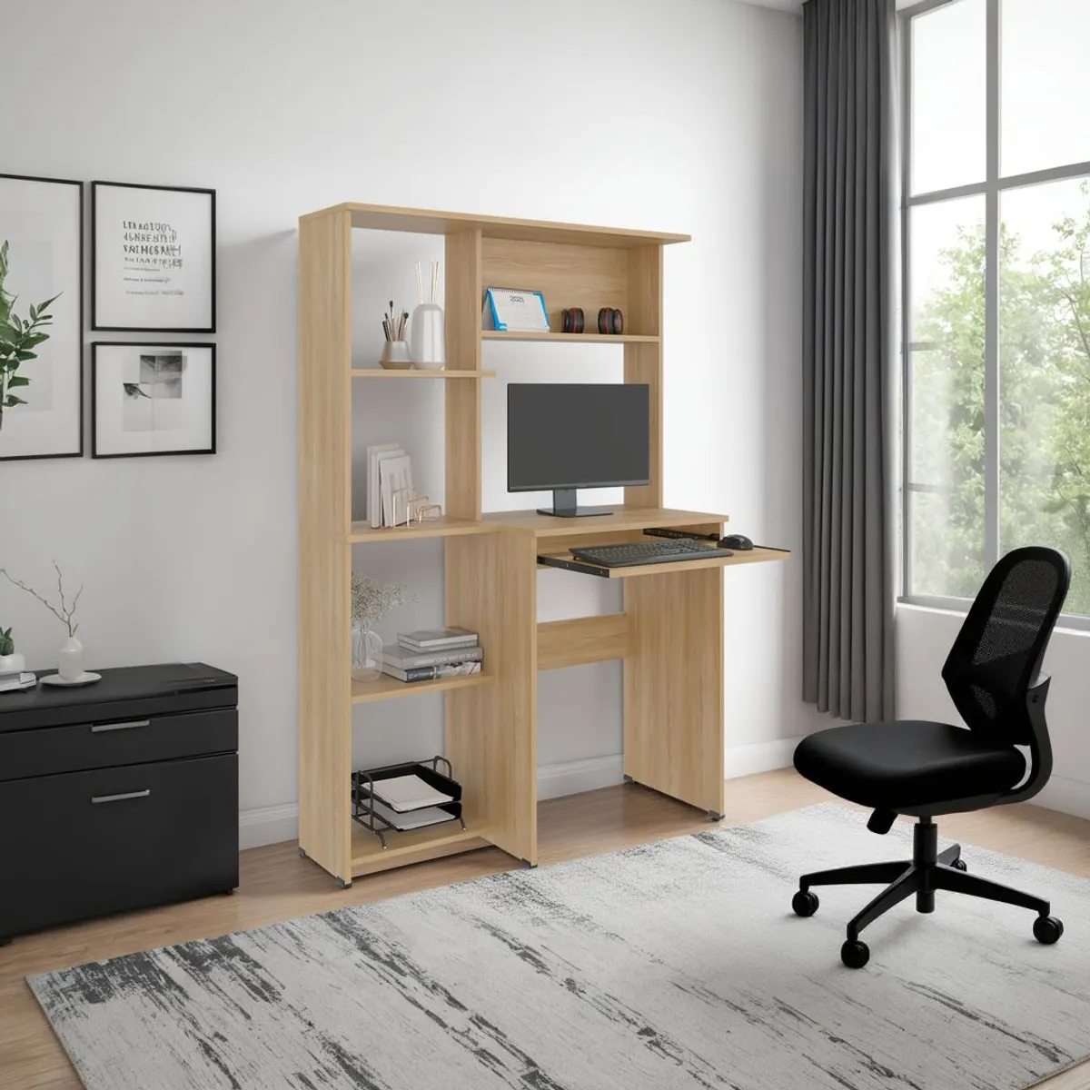 TUHOME - Escritorio 1 Cajon Acre Wengue 75x120.2x45 Cm