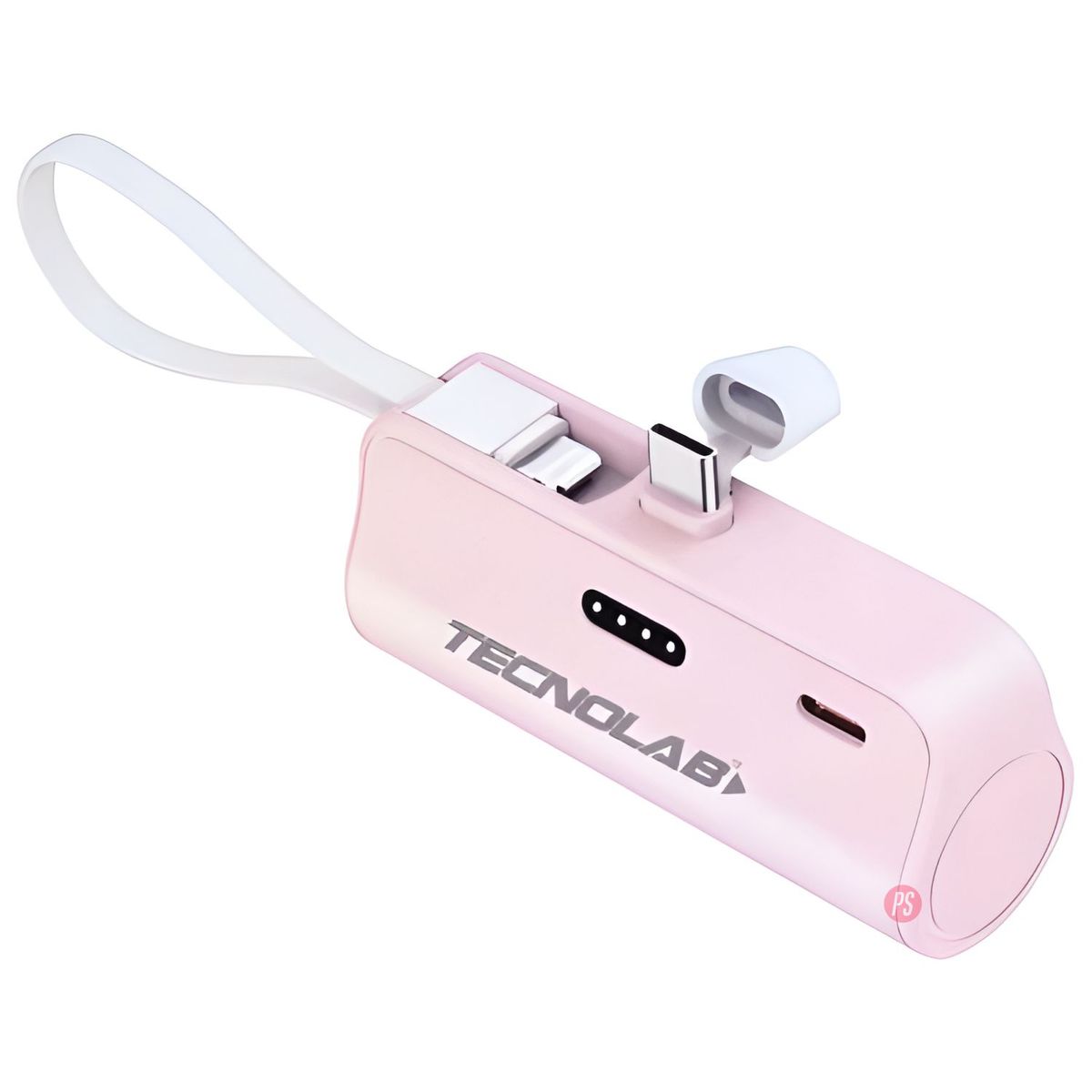 TECNOLAB - Powerbank 10000mAh 20W USB-C y Lightning Rosado - PS
