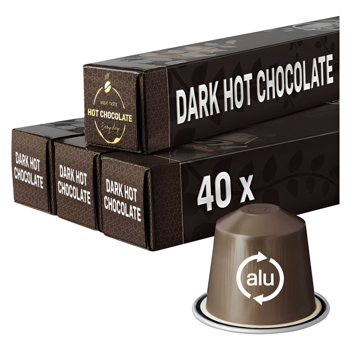 REAL COFFEE - Pack 40 Cápsulas Dark Chocolate Caliente