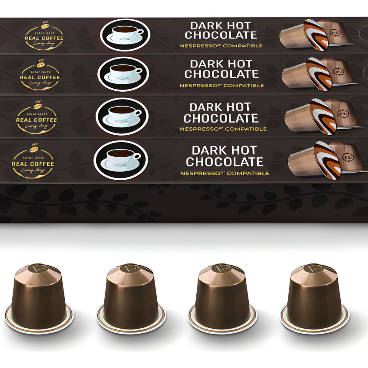 REAL COFFEE - Pack 40 Cápsulas Dark Chocolate Caliente