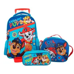 PAW PATROL - Set Mochila Escolar con ruedas + Lonchera + Estuche
