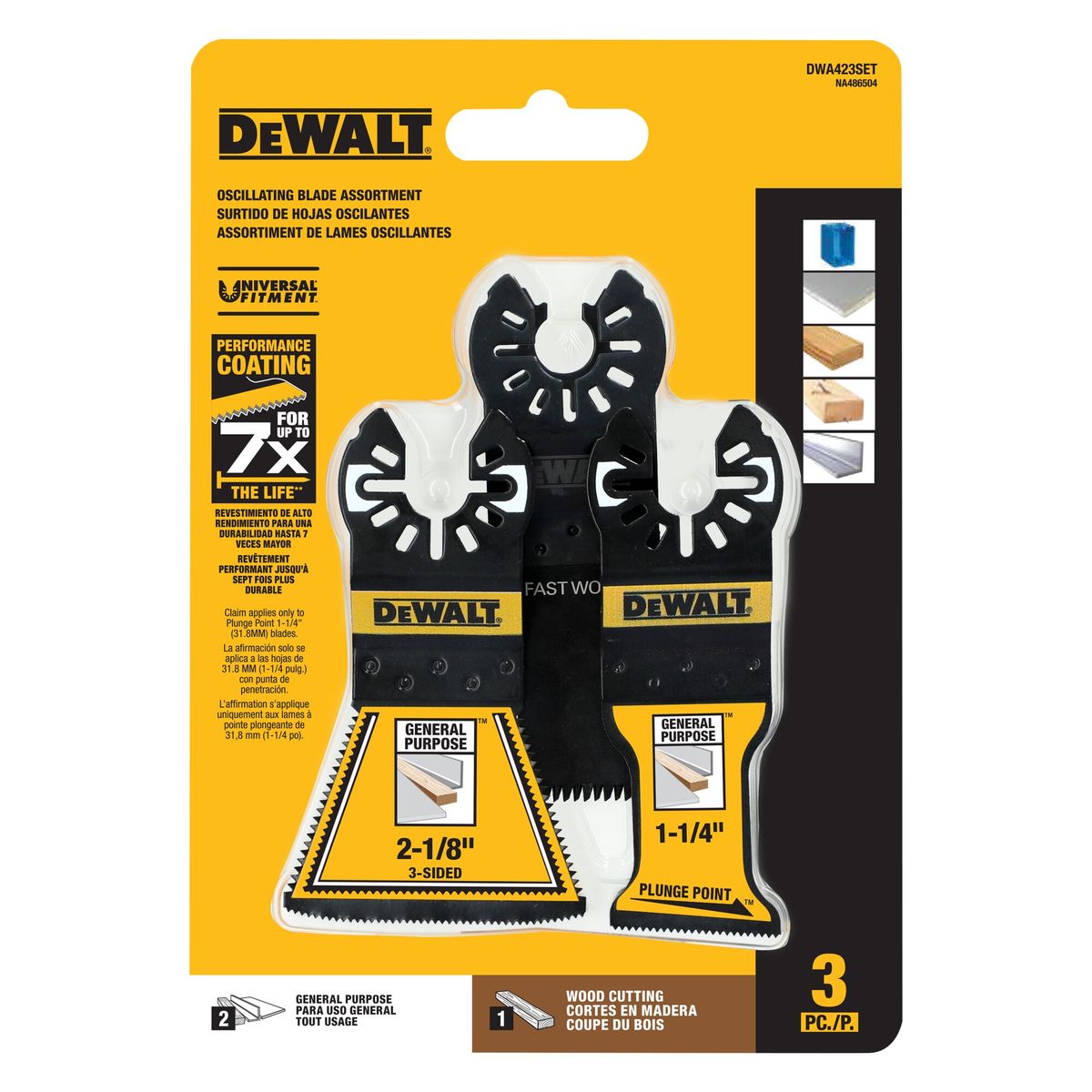 DEWALT - Set 3 Cuchillas Oscilantes Dewalt DWA423SET