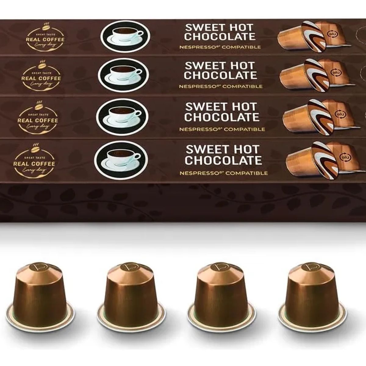 REAL COFFEE - Pack 40 Cápsulas Sweet Chocolate Caliente